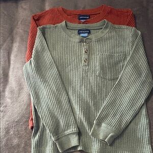 Andy & Evan Kids Olive and Rust Long Sleeve Tees